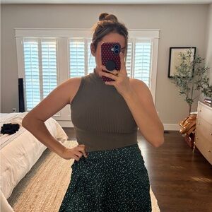 Nasty Gal Olive Ribbed Top